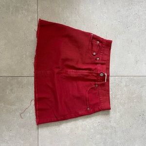 brandy melville red mini skirt